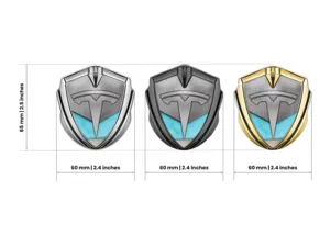 Tesla Emblème Bombé Métal Tuning Design Éclat Max